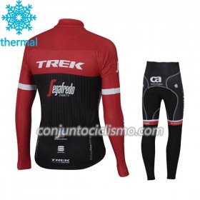 Conjunto Maillot + culotte largo ciclismo Invierno Termico 2017 Trek-Segafredo Niños N001